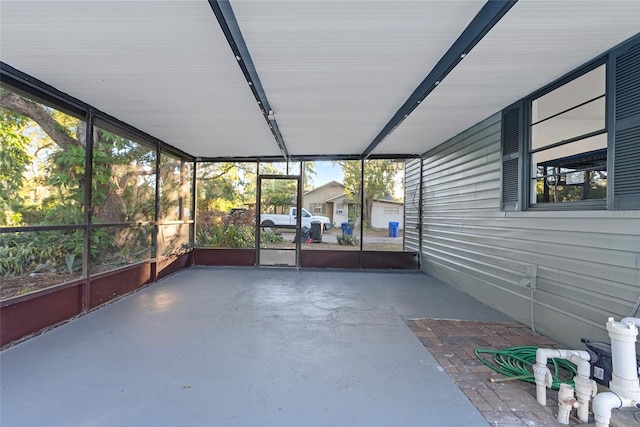 view of unfurnished sunroom