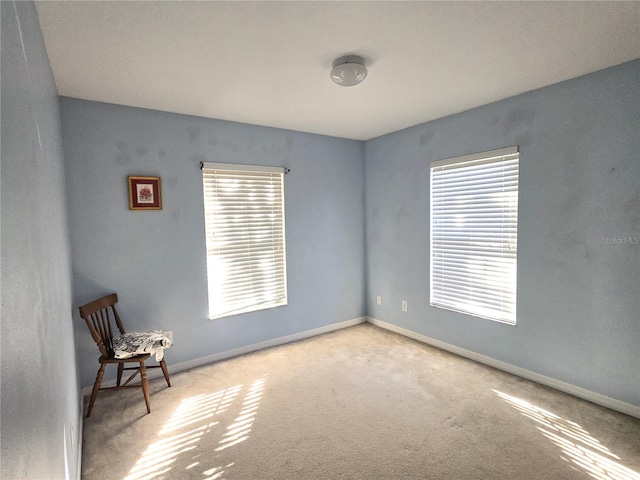 spare room with light colored carpet and a healthy amount of sunlight