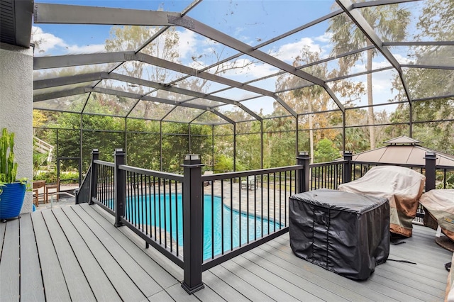 deck featuring a lanai