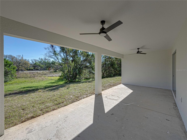 view of patio / terrace with ceiling fan