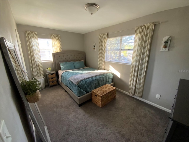 bedroom with carpet floors and multiple windows