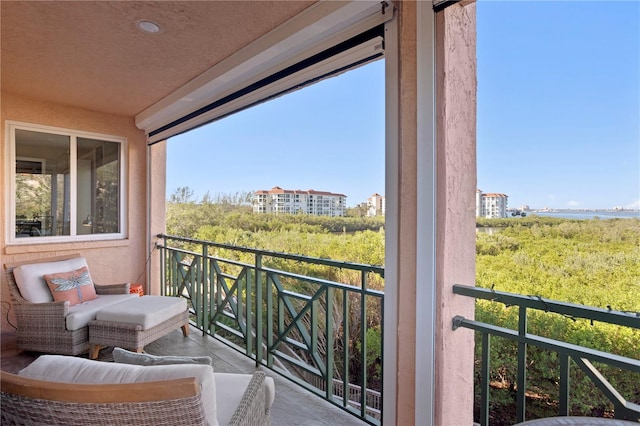 balcony with a water view