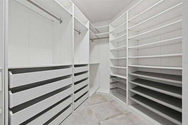 view of walk in closet