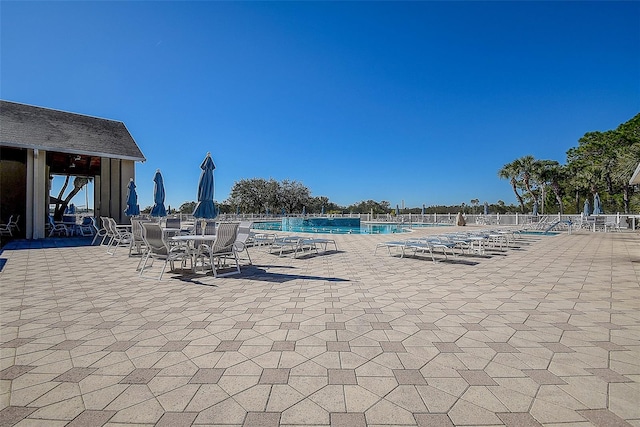 view of pool with a patio