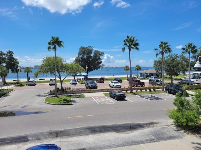 view of road featuring a water view