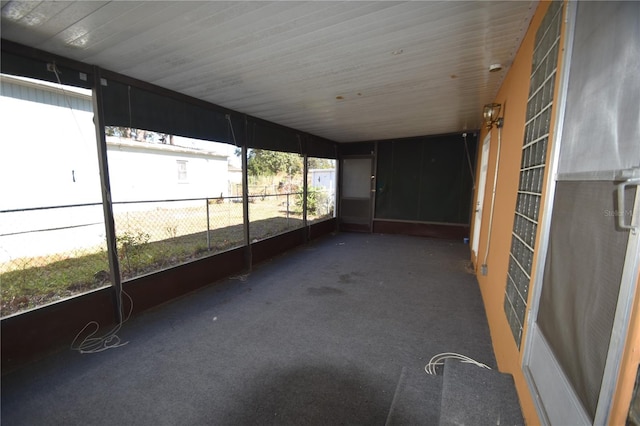 view of unfurnished sunroom