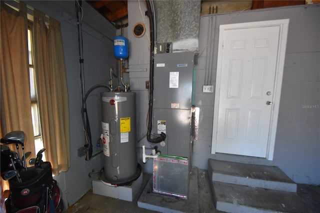 utilities with heating unit and water heater