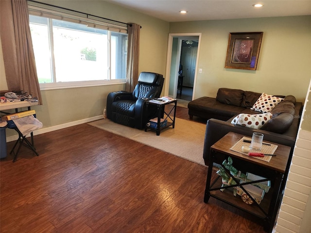 living room featuring hardwood / wood-style floors