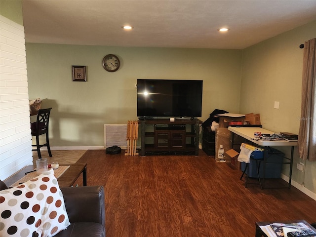 living room with wood-type flooring