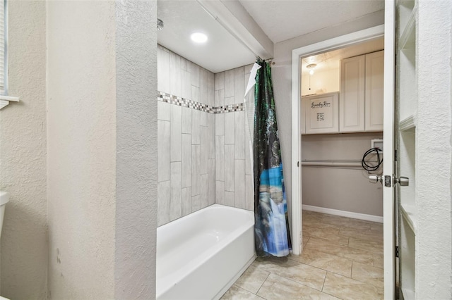 bathroom featuring shower / bath combination with curtain