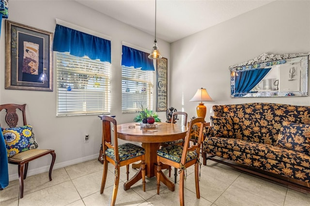 view of tiled dining area