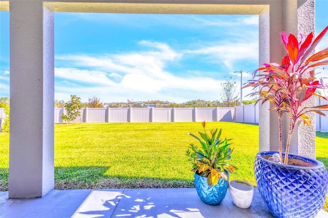 view of yard with a patio area