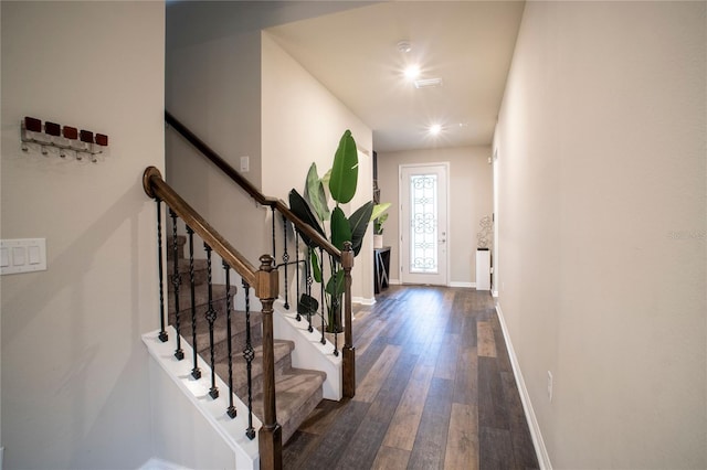 entrance foyer with hardwood / wood-style flooring