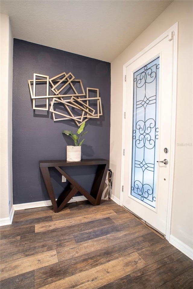 entryway featuring dark hardwood / wood-style flooring