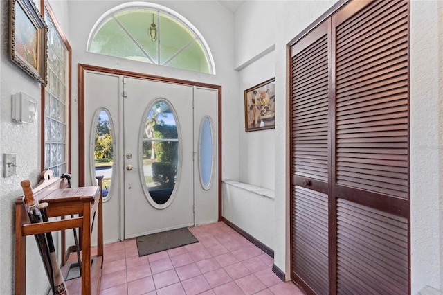 view of tiled entrance foyer