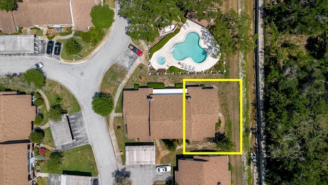 1808 Cypress Trace Dr Unit 1808, Safety Harbor, FL 34695 - aerial overview of property's location with a pool area and property boundaries highlighted