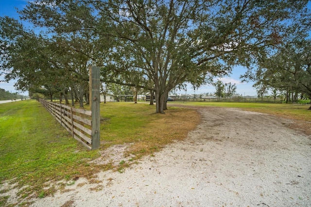 view of street with a rural view