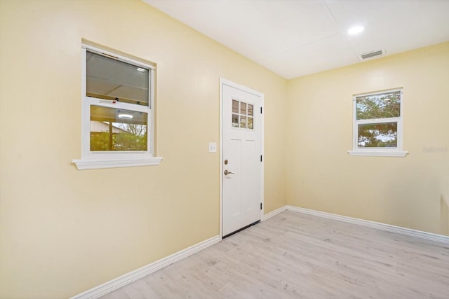 entryway featuring light hardwood / wood-style floors