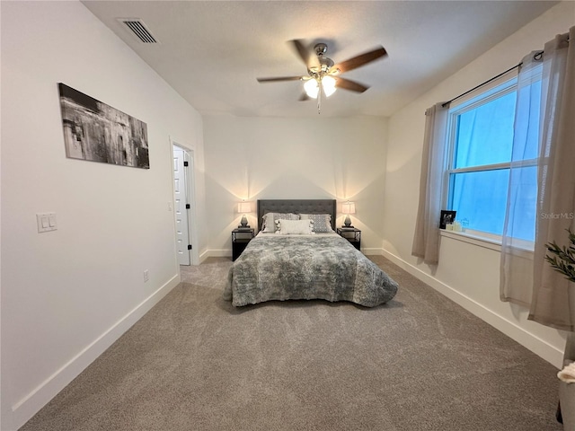 unfurnished bedroom featuring carpet flooring and ceiling fan