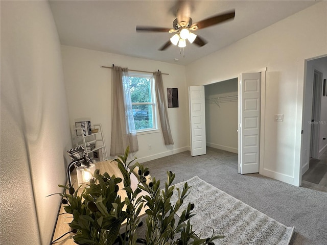 3208 Deleuil Ave, Tampa, FL 33610 - carpeted bedroom featuring baseboards, a closet, and ceiling fan
