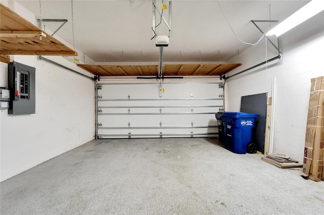 garage featuring electric panel