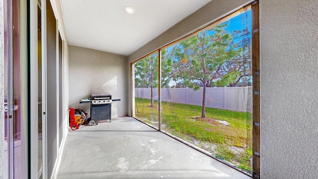 view of unfurnished sunroom