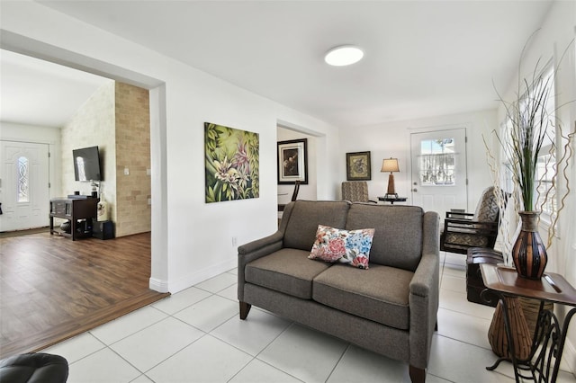 living room featuring light hardwood / wood-style flooring