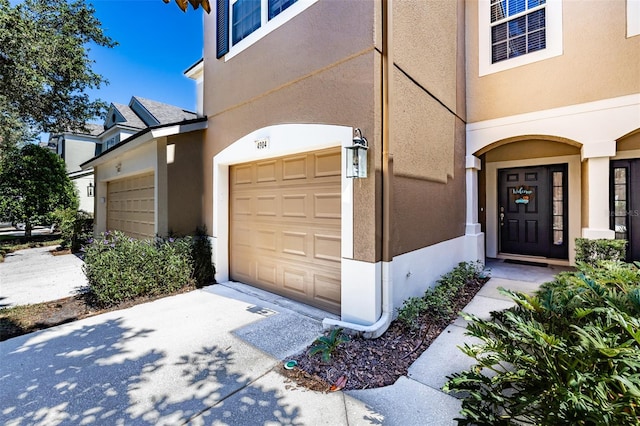 exterior space featuring a garage