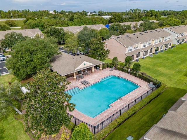 view of swimming pool featuring a patio