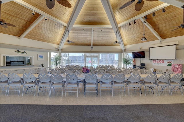 kitchen featuring beamed ceiling and wood ceiling