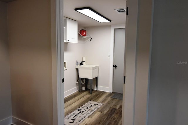 bathroom featuring hardwood / wood-style floors