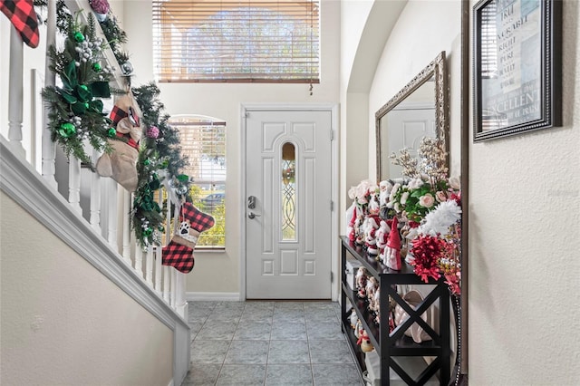 view of tiled entrance foyer