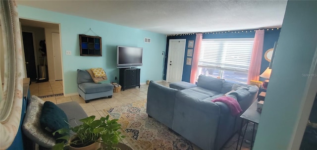 view of tiled living room