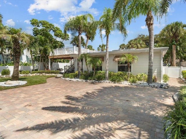 view of front of home featuring a deck