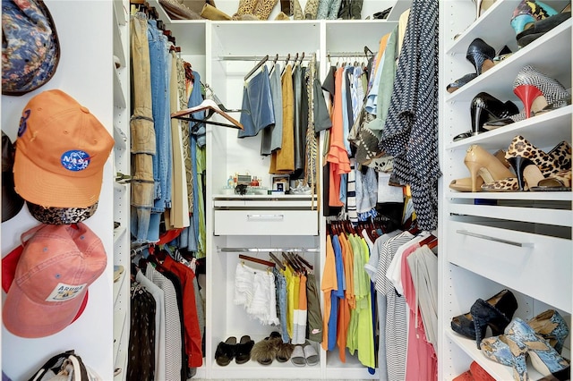 view of walk in closet