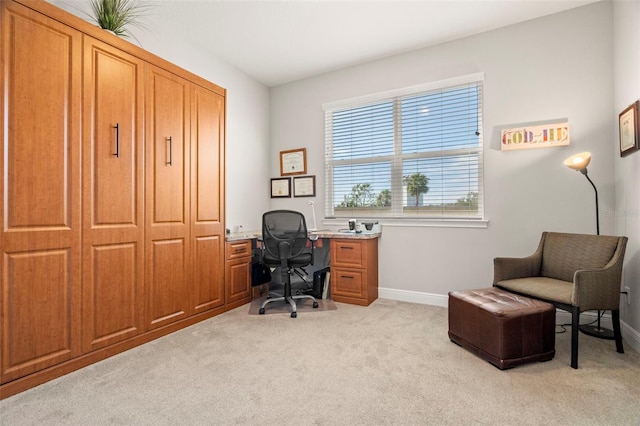 view of carpeted office space