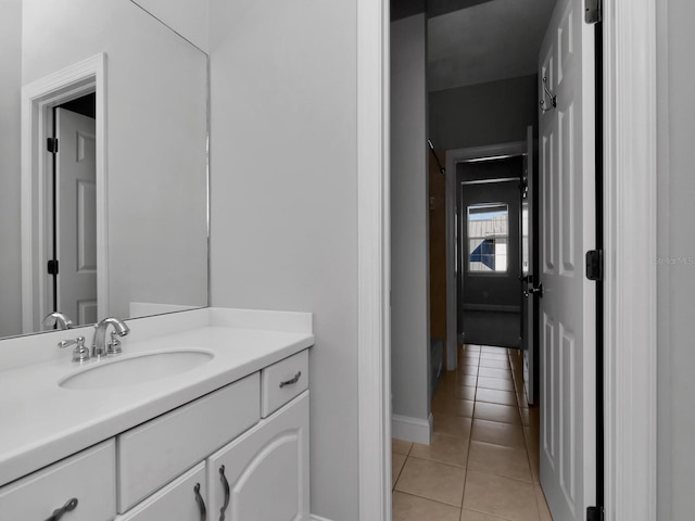 bathroom featuring vanity and tile patterned floors