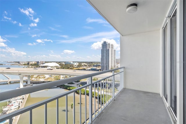 balcony with a water view