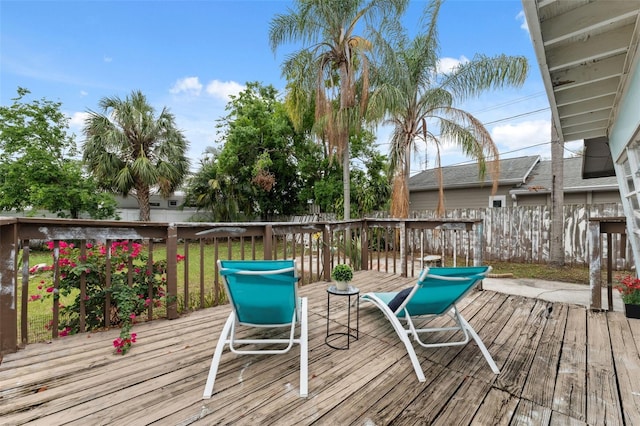 deck featuring fence