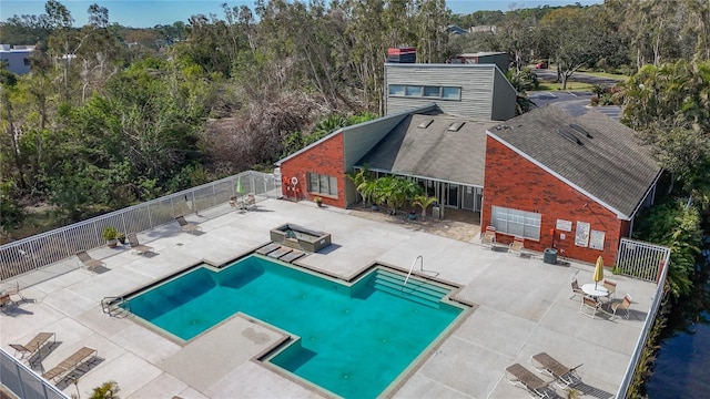 view of swimming pool featuring a patio