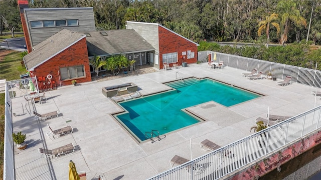 view of pool with a patio