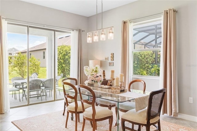 view of tiled dining area