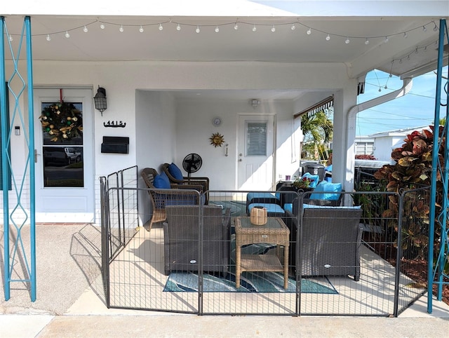 view of patio with outdoor lounge area