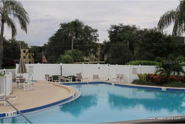 view of pool featuring a patio area