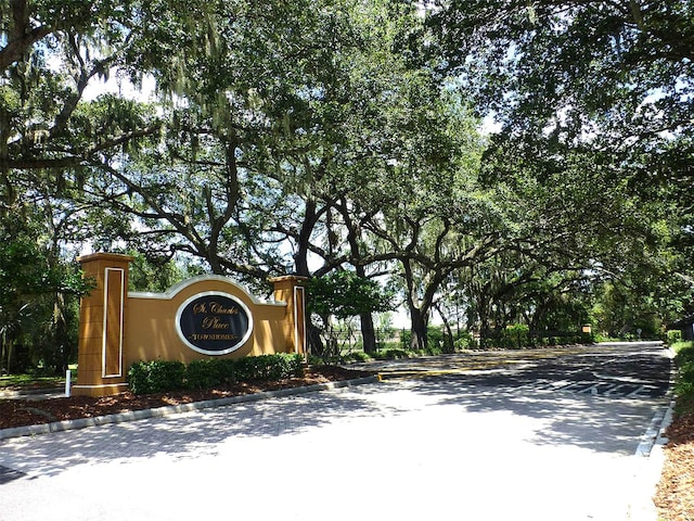 view of community sign