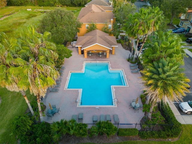 view of pool featuring a patio area