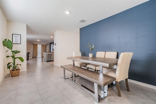 view of tiled dining area