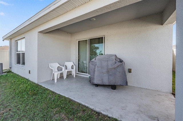 view of patio with area for grilling