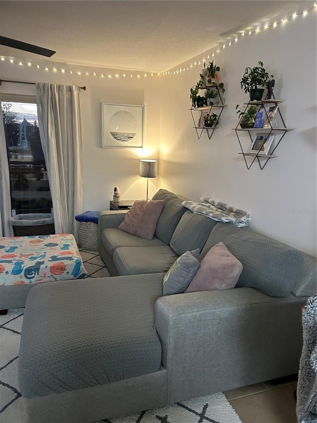 view of tiled living room