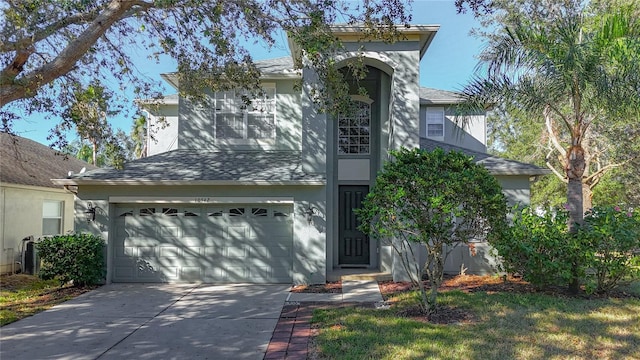 view of front of home with a garage